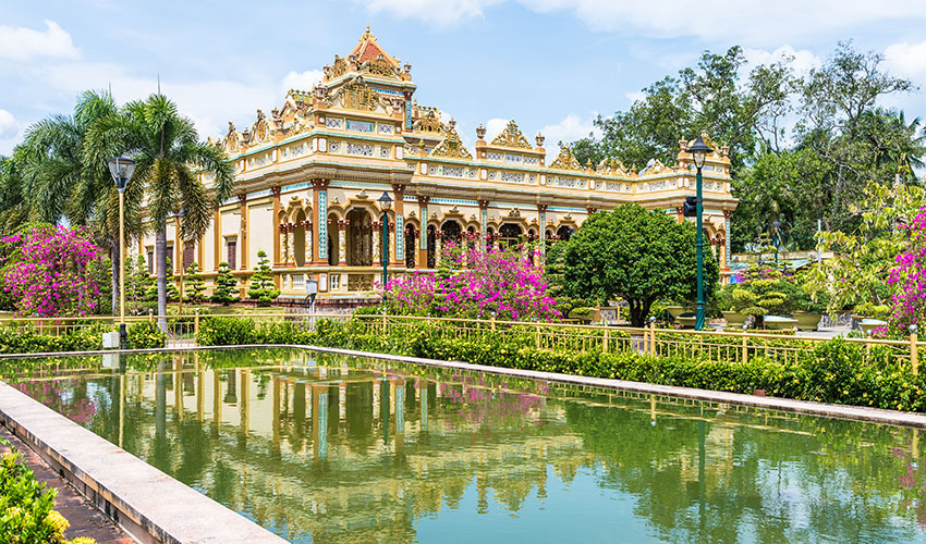 Vinh Trang Pagoda in My Tho city, Tien Giang province